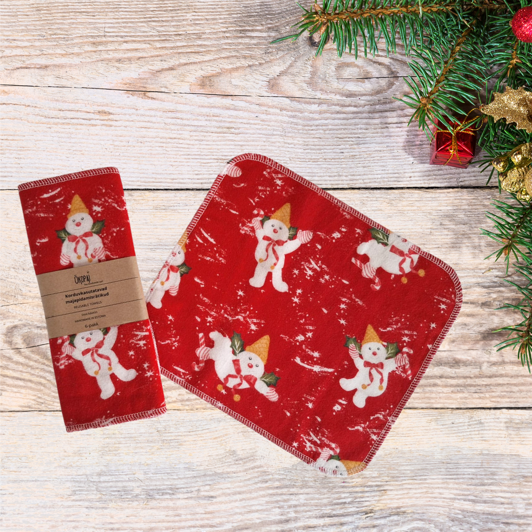 Majapidamisrätikud, reusable towels, Lumememmed