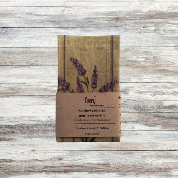 Korduvkasutatav mesilasvahaleht, reusable Beeswax Wrap