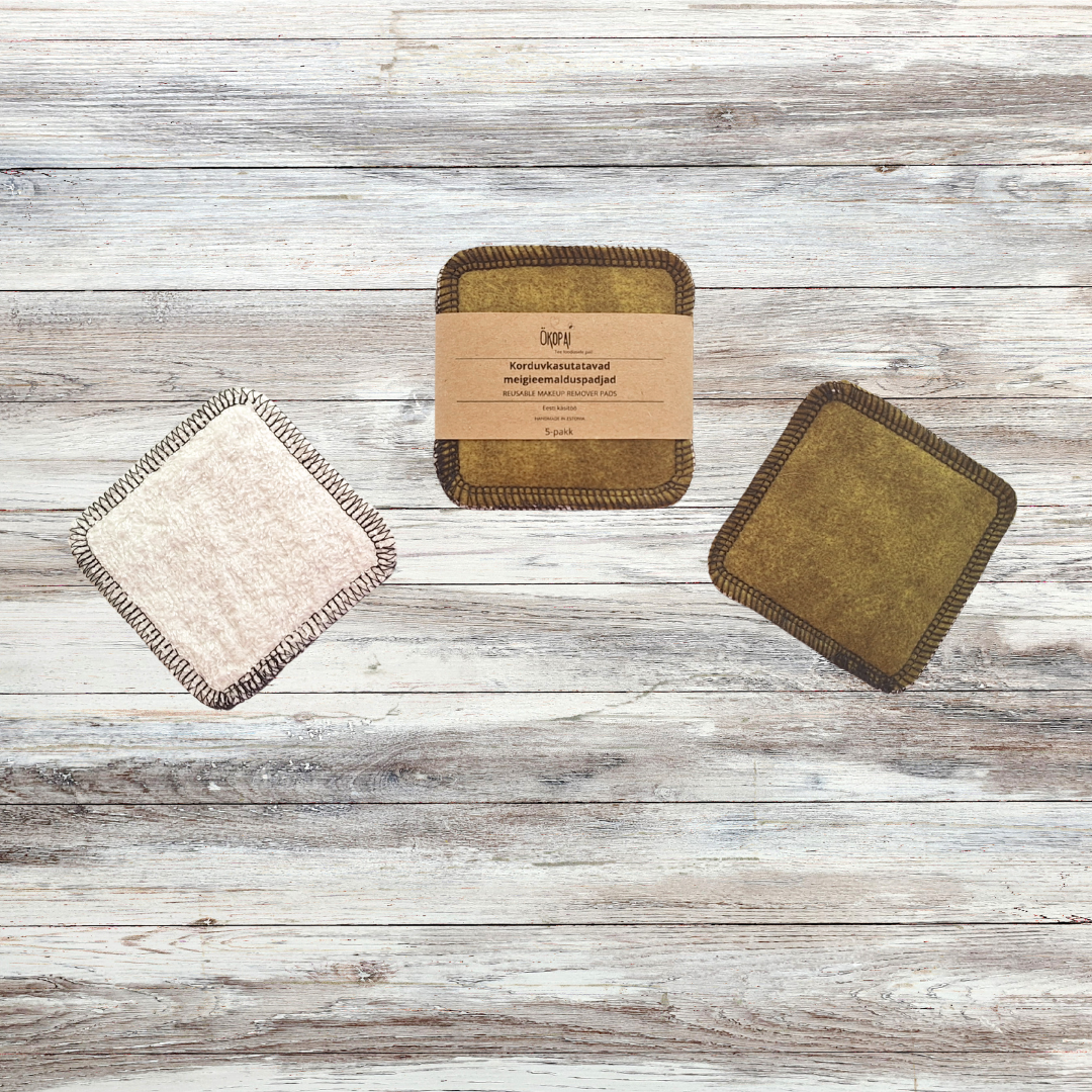 Meigieemalduspadjad, makeup remover pads, Roheline