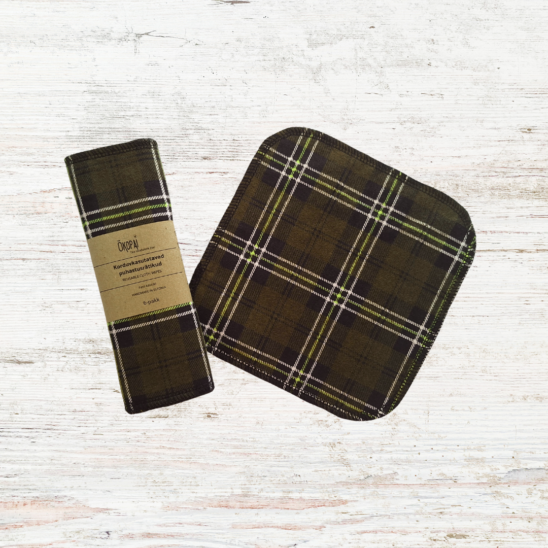 Puhastusrätikud, reusable cloth wipes, Ruut