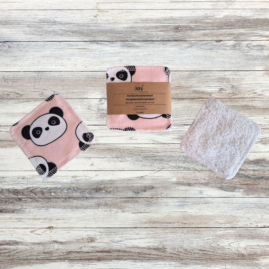 Meigieemalduspadjad, makeup remover pads, Panda