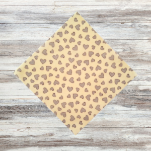 Korduvkasutatav mesilasvahaleht, reusable Beeswax Wrap, hallid südamed